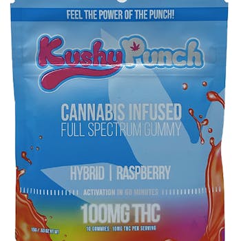 Kushy Punch: Hybrid Blue Raspberry GUMMY 100MG